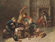 BROUWER, Adriaen Brawling Peasants oil painting on canvas